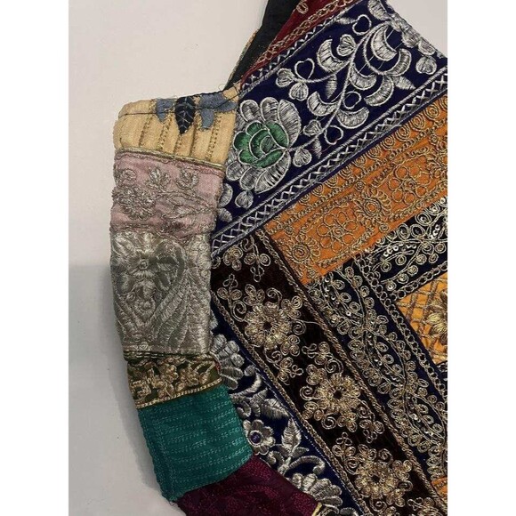 NWT Sacred Threads Magic Carpet Embellished Patchwork Colorful Lined Hobo Bag - Picture 11 of 16